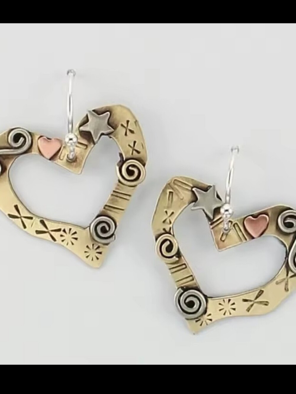Gold Earrings Women's‎ Hearts Spiral Dangle Jewelry New G13